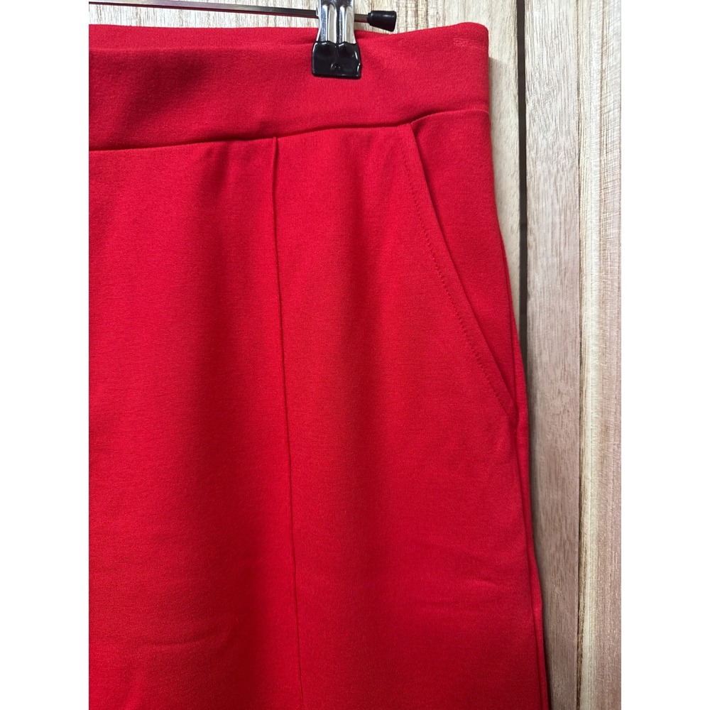 Urban Coco Womens Red High Rise Straight Leg Stitched Crease Dress Pants Large - Picture 3 of 5